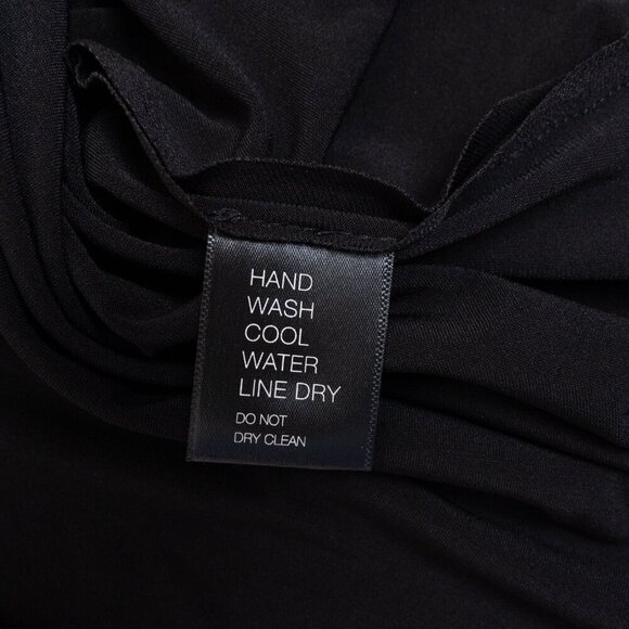 Norma Kamali Sweetheart Side Drape Dress Midi Black - Picture 3 of 13